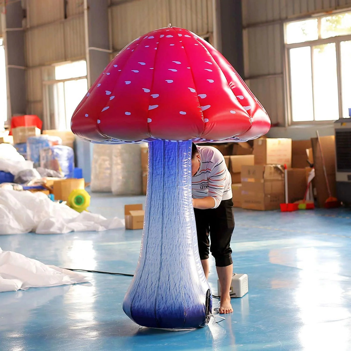 6.56ft Giant Colored Inflatable Mushroom with LED Light A8255