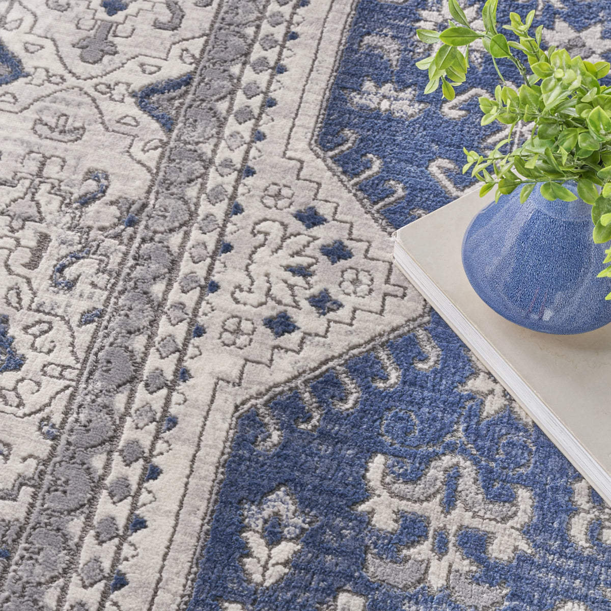 Persian Grey/Navy 8x10 Area Rug P969446