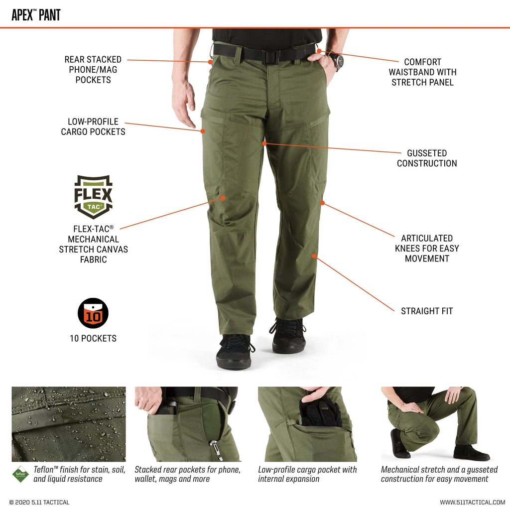 Battle Brown Flex-Tac Stretch Fabric Cargo Work Pants M9887