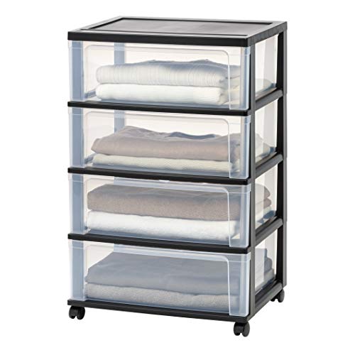 Black Plastic 5 Drawer Rolling Storage Organizer K61705