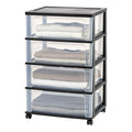Black Plastic 5 Drawer Rolling Storage Organizer K61705