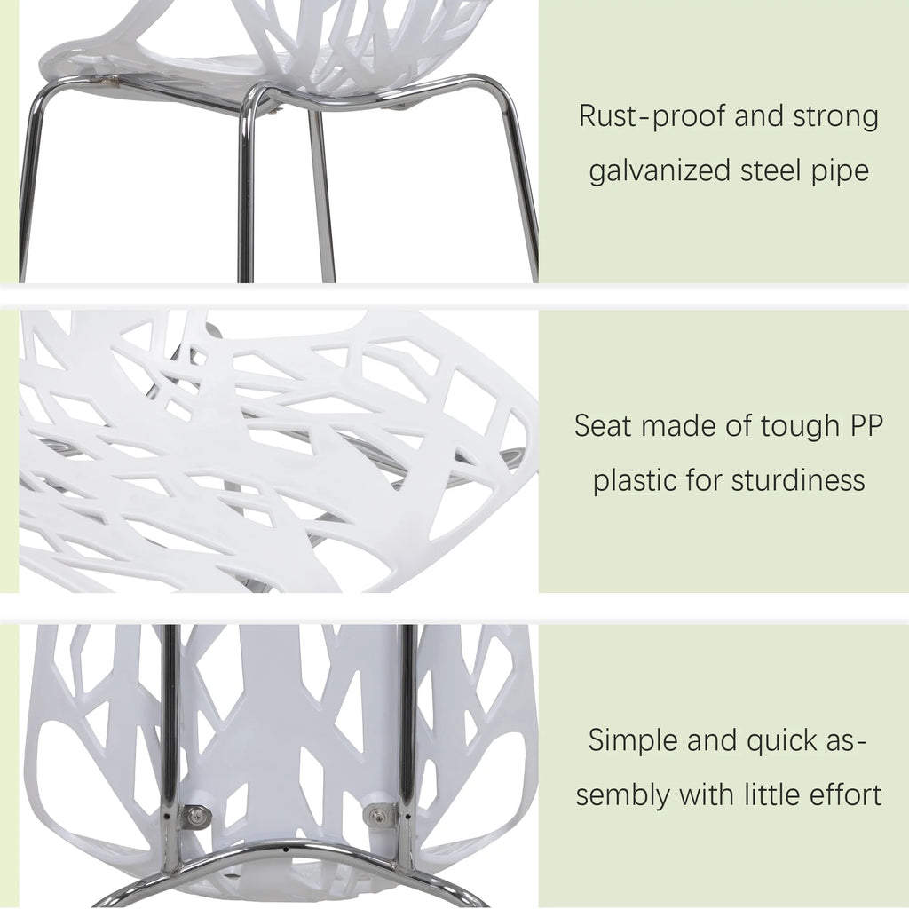 White Set of 4 Stackable Plastic Side Chairs Q715341