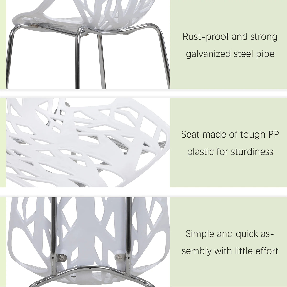 White Set of 4 Stackable Plastic Side Chairs Q715341