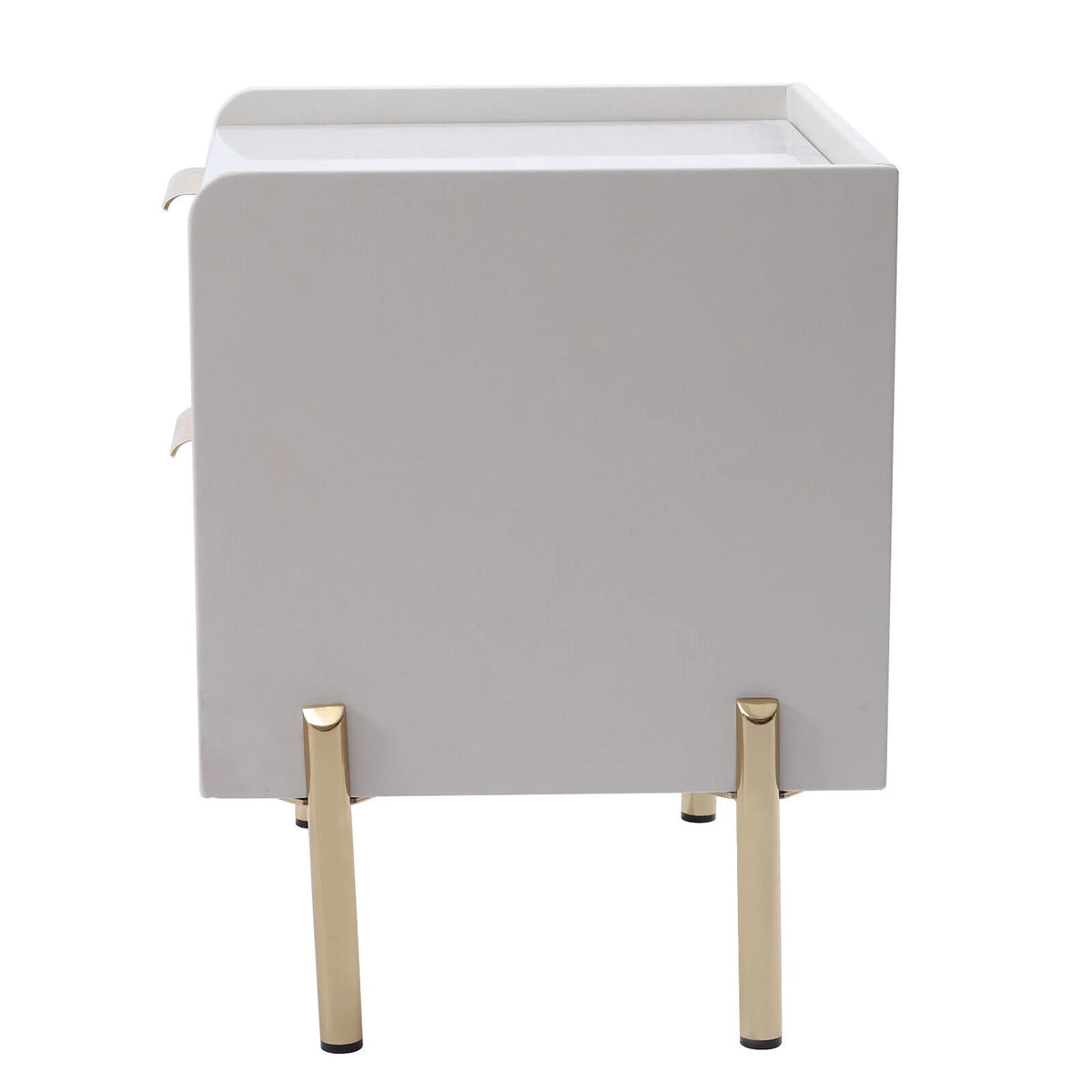 White 2 Drawer Wood End Table U5472