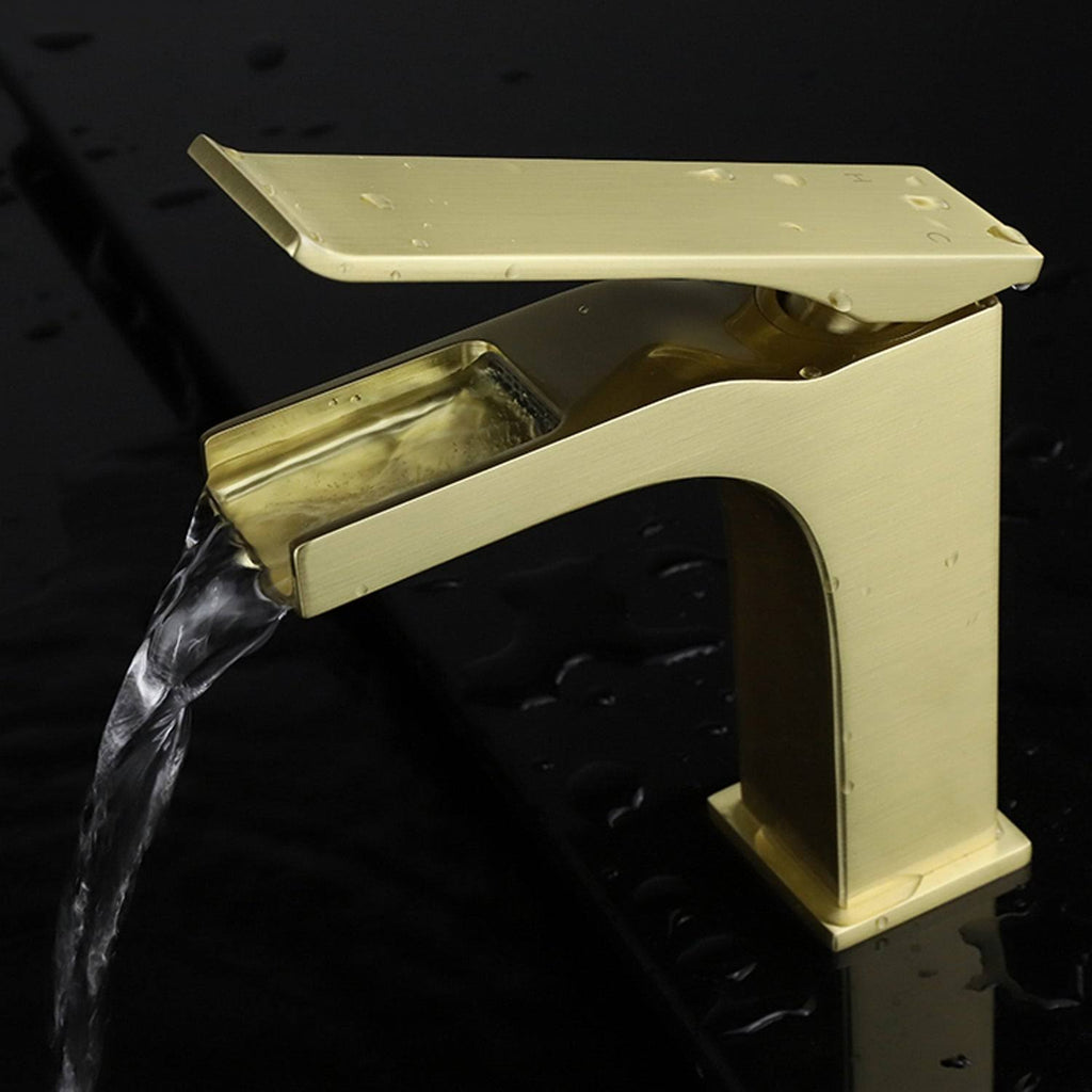 Satin Brass Single-Handle Bathroom Faucet C273