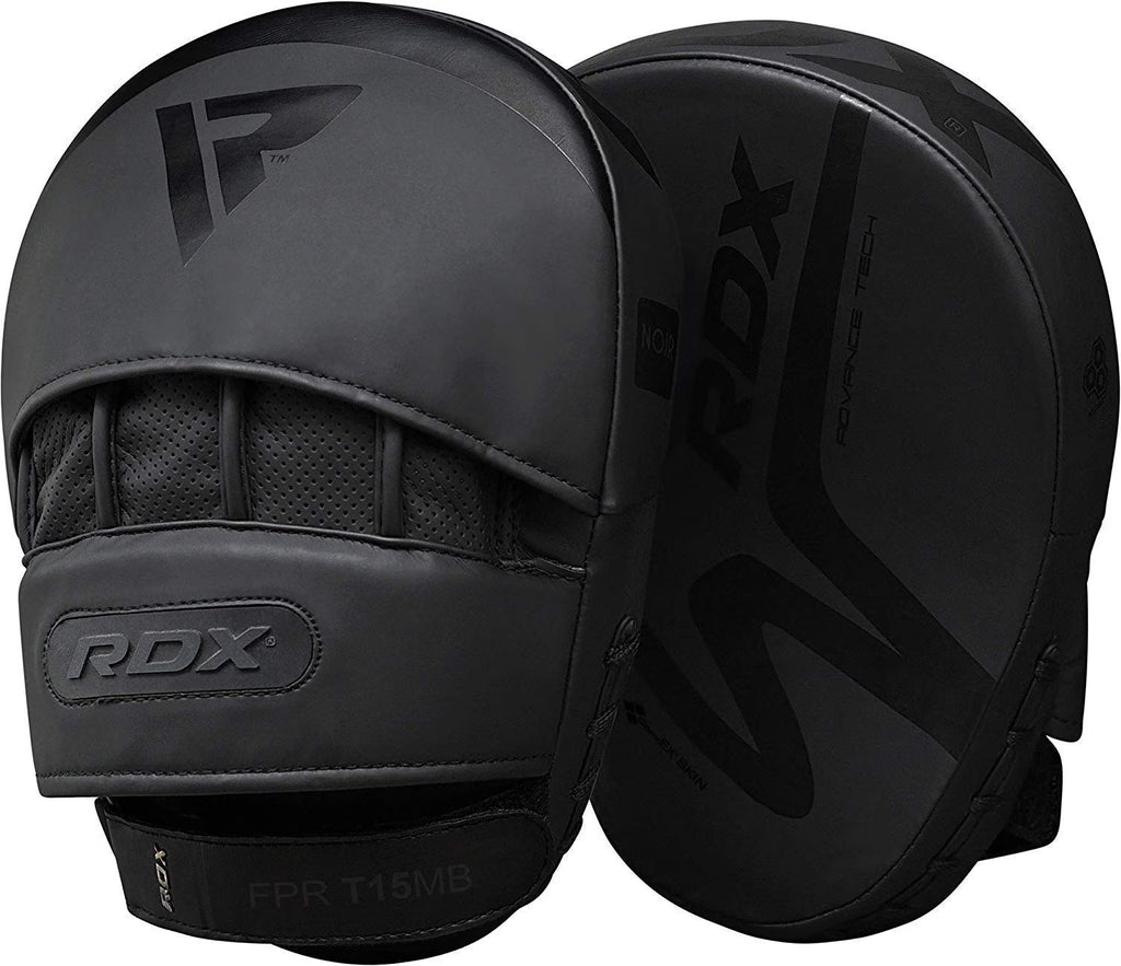 Black Leather Boxing Focus Mitts W194119
