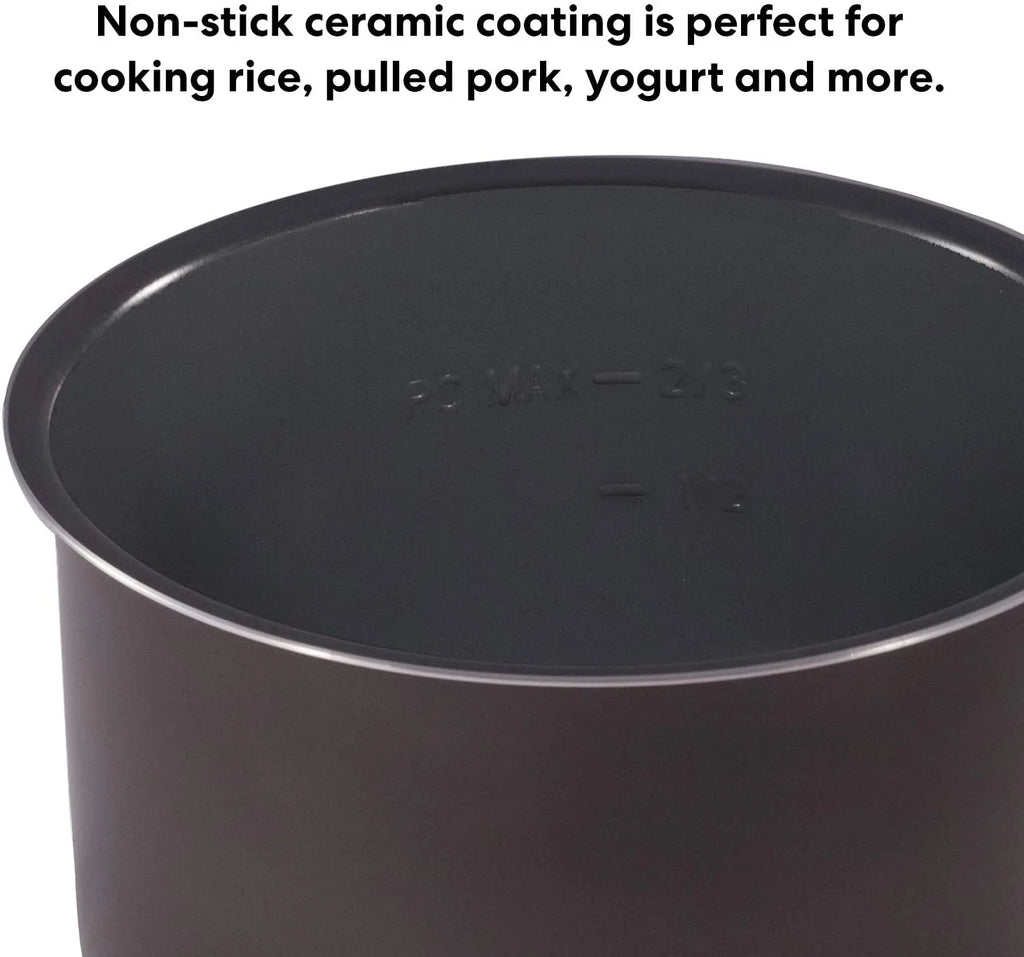 10-in-1 Slow Cooker, Rice/Grain Cooker, 8 Quart Ceramic Non Stick Inner Cooking Pot T3905