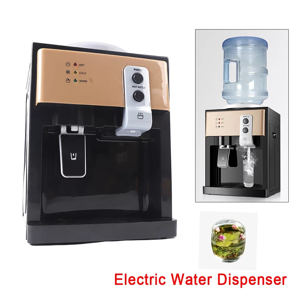 Top Loading Countertop Water Cooler Dispenser with Hot Cold and Room Temperature Water, Black S28155