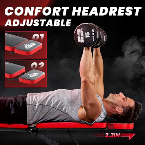 Adjustable Weight Bench with Headrest M8523