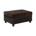 Tan Velvet Tufted Rectangle Storage Ottoman Q24913