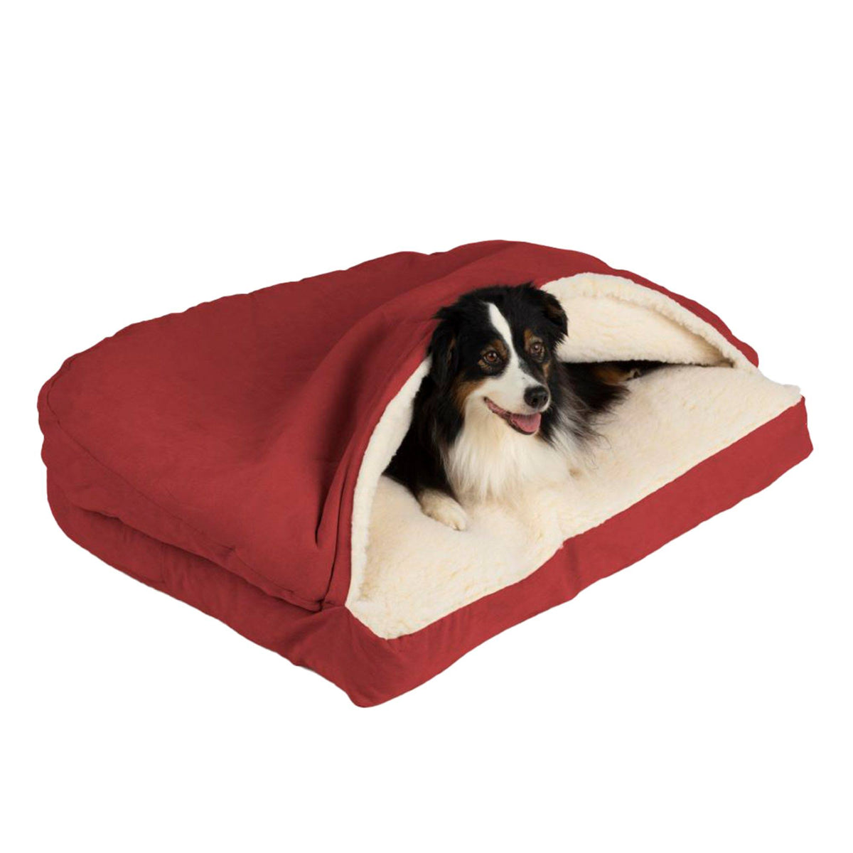 Red Rectangle Cozy Cave Dog Bed Z7268