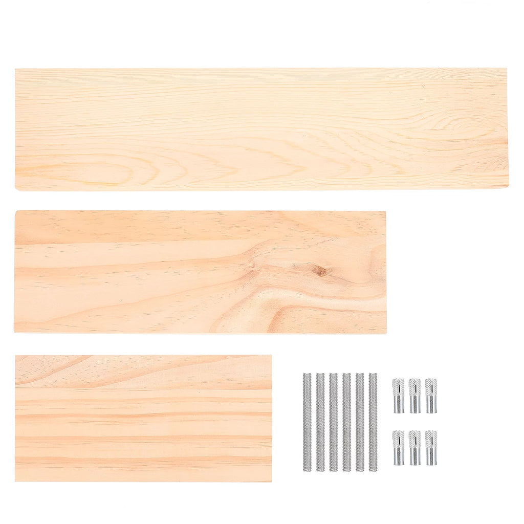 3 Sets of Wall-mounted Wooden Floating Shelf Kit H376578