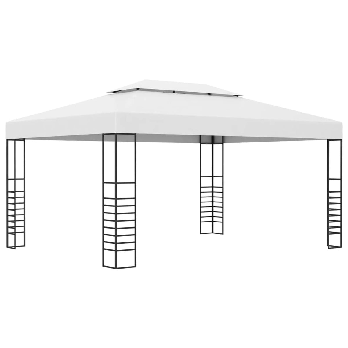 White Powder-Coated Steel Garden Gazebo W390