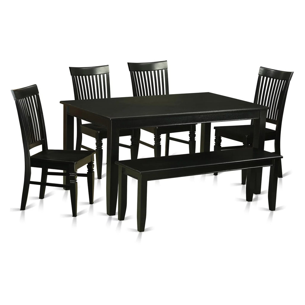 Black 6 Piece Rectangular Dinette Table Set V80722