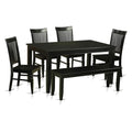 Black 6 Piece Rectangular Dinette Table Set V80722