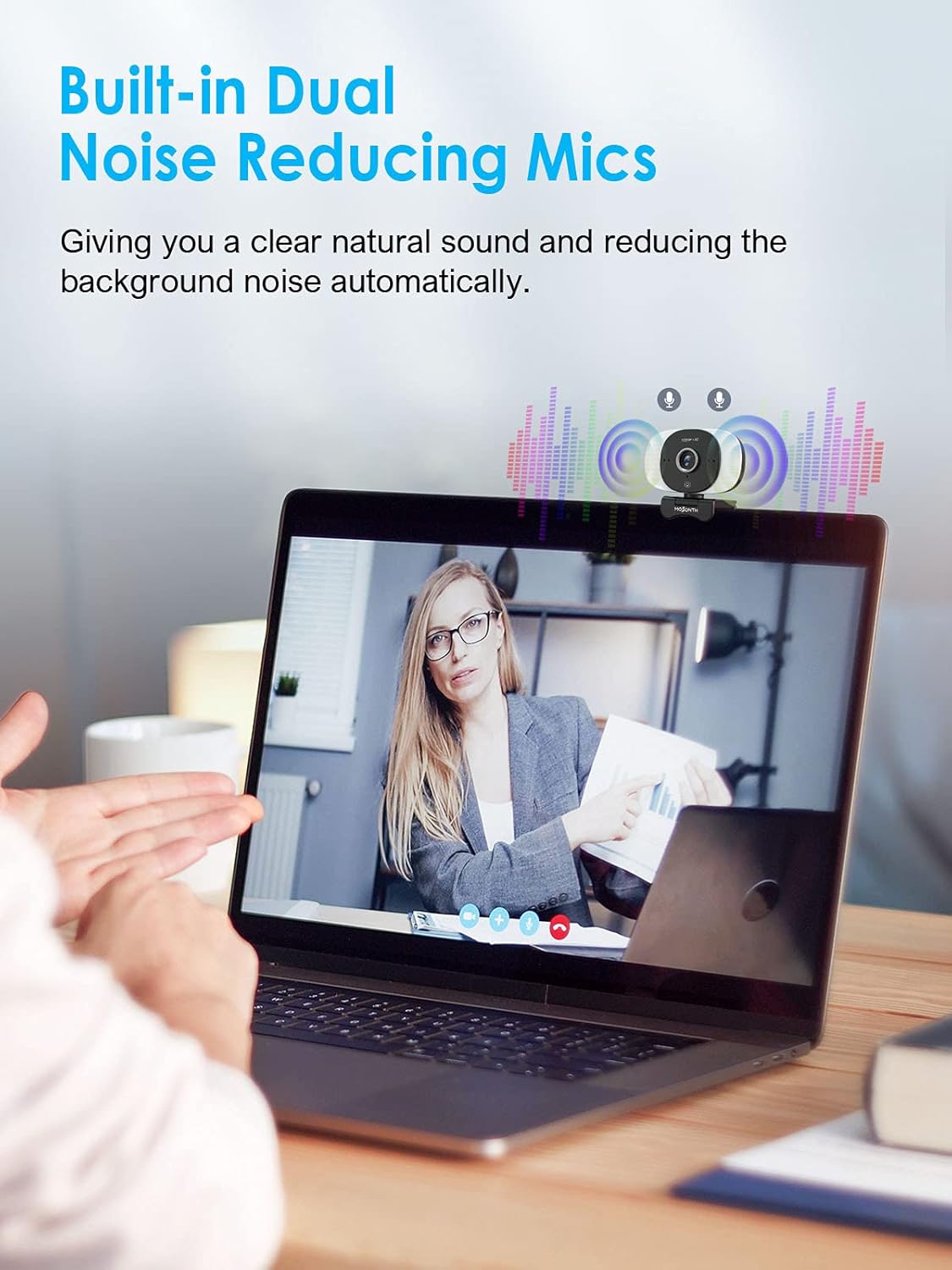 1080P Webcam with Microphone, Autofocus, Privacy Cover, Tripod U83924