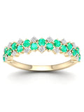 10k Yellow Gold Emerald Diamond Women's Band K541