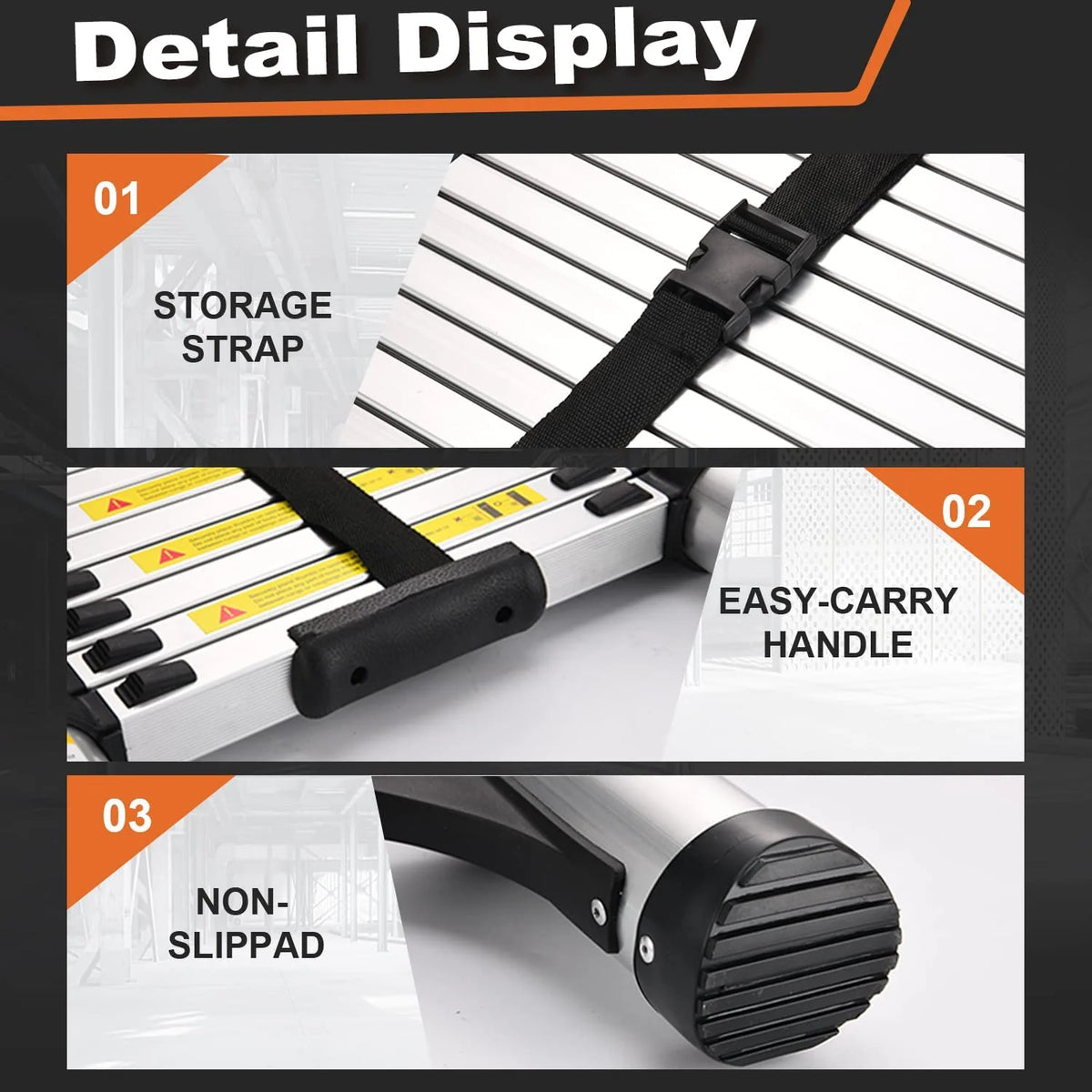 12.5 FT Aluminum Telescoping Ladder Y41339