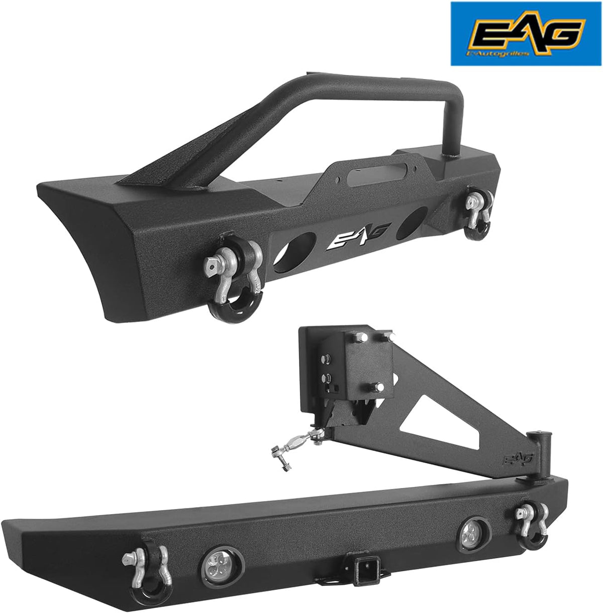 Stubby Front Bumper and Rear Bumper with Tire Carrier Combo T2572