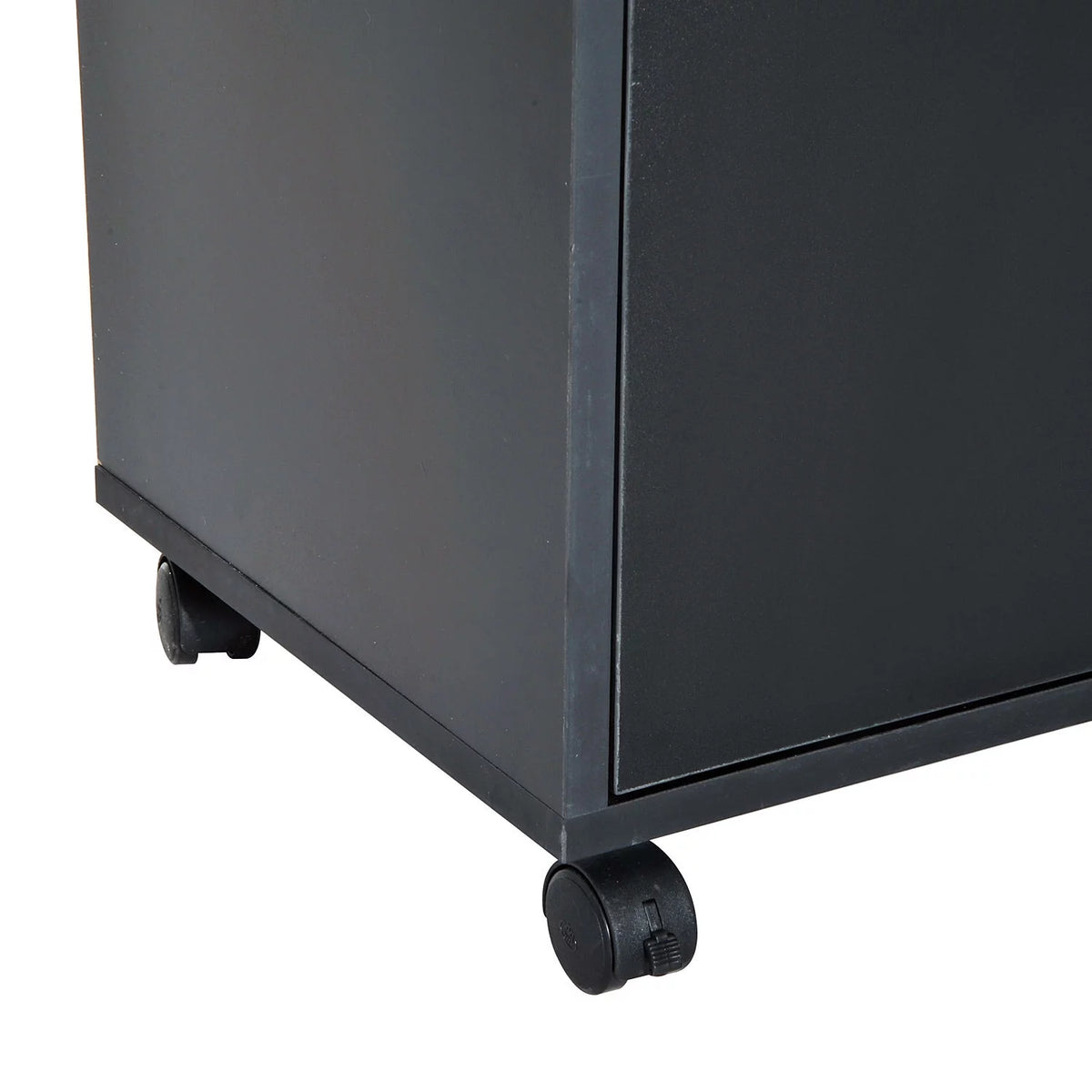 24" Rolling End Table Cart Nightstand Organizer, Black F35471