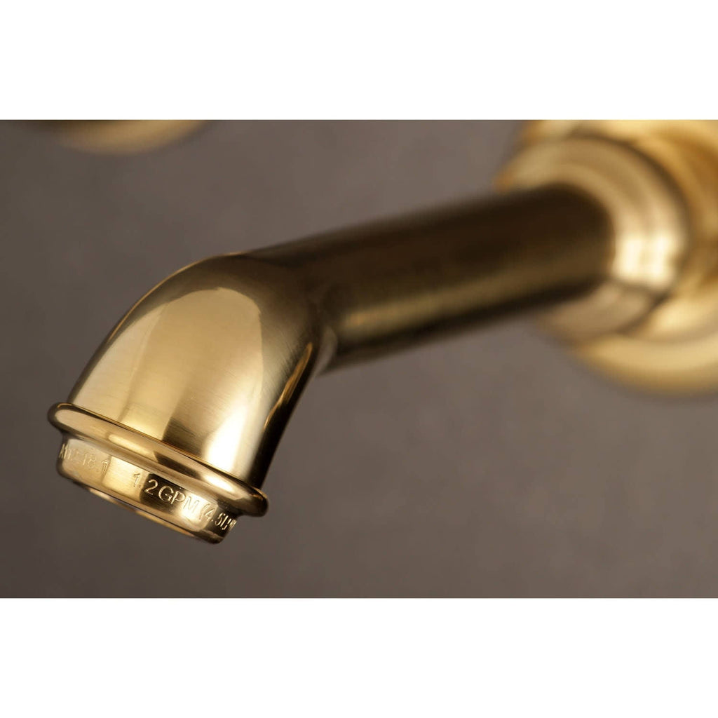 Polished Nickel 8-Inch Center Wall Mount Bathroom Faucet E165008