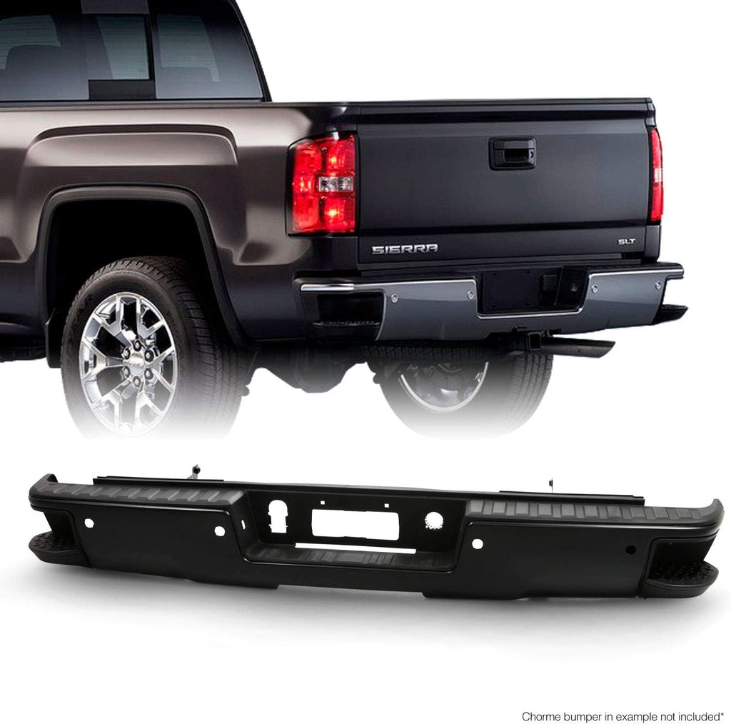 Black Rear Step Bumper with Sensor Holes N90214