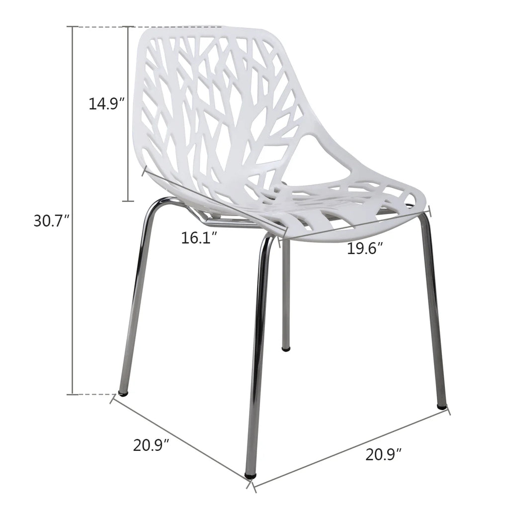 White Set of 4 Stackable Plastic Side Chairs Q715341