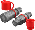 1/2" Body ISO 16028 Flat Face Hydraulic Quick Connect Couplers, 5/8″ JIC Thread, Pack of 2 Q146197