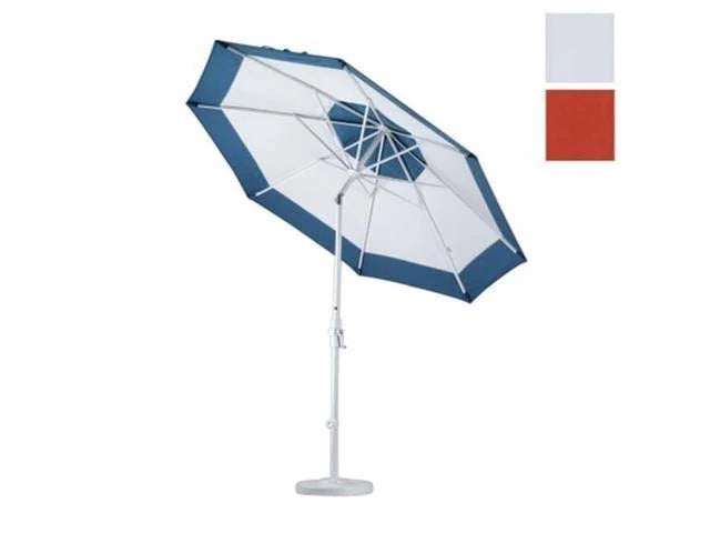 9 Feet Aluminum Market Umbrella Collar Tilt Matted White Olefin Sunset B451156