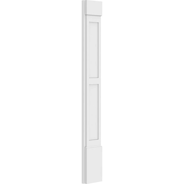 8x22W x 60x22H x 2x22P Two Equal Flat Panel PVC Pilaster with Standard Capital and Base (Pair) N70514