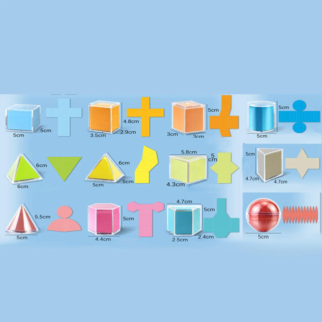 12 Pieces 3D Geometric Shapes Blocks Pattern Blocks Educational Toy C4103