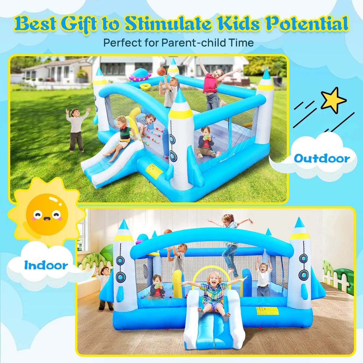 Inflatable Bouncer with Slide Jumping Castle Y8347