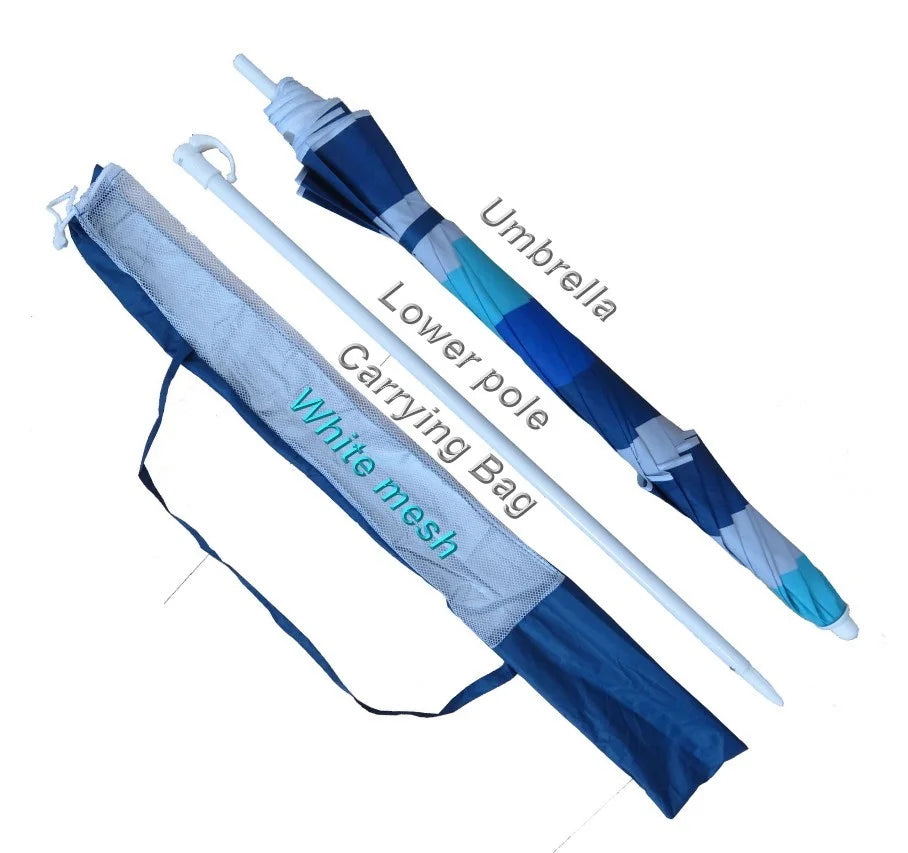 6 Feet Blue Stripe Beach Umbrella Q2065