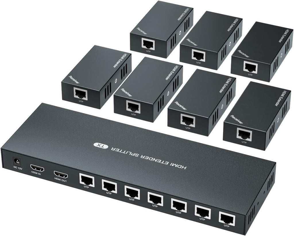 HDMI Extender Splitter 1x4 1080P@60Hz Over Cat 5E/6/7 Ethernet Cable 50m R97389