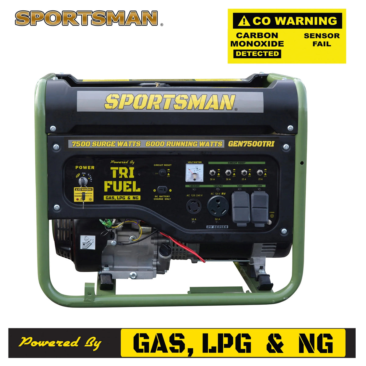 7500 Watts Portable Tri-Fuel Generator J1444