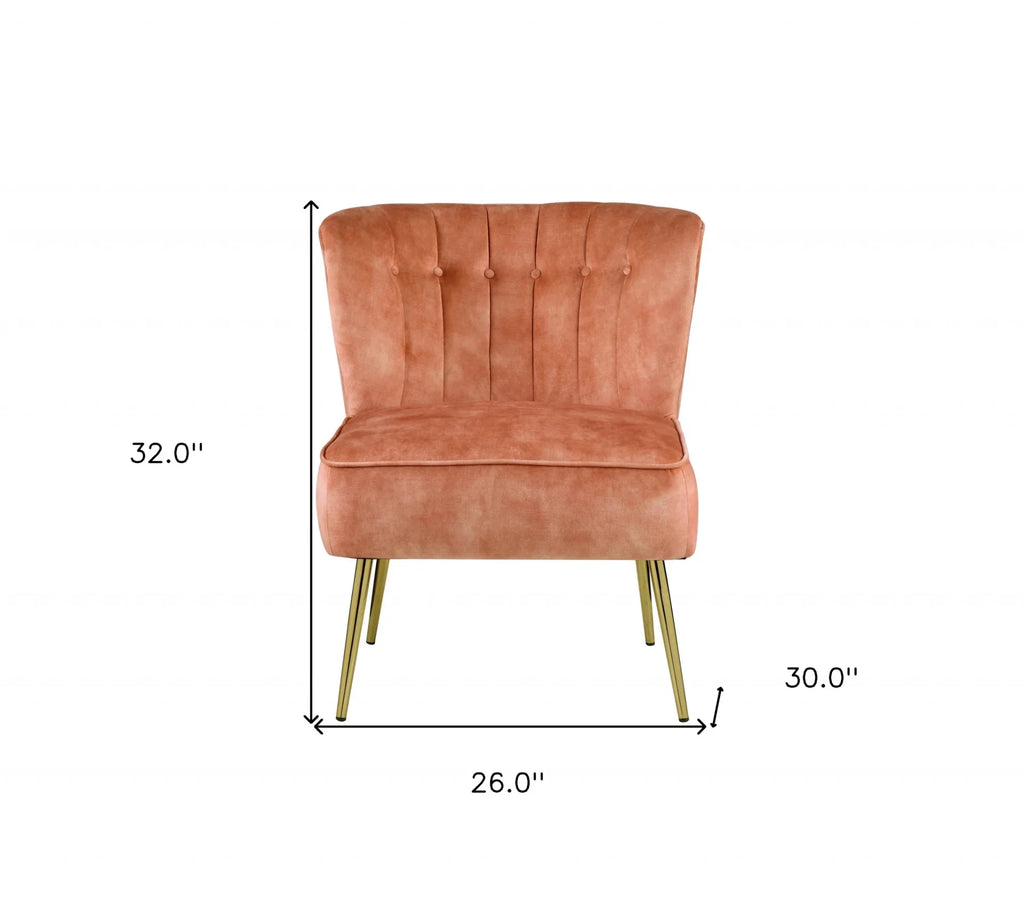Burnt Orange Velvet Slipper Chair M513