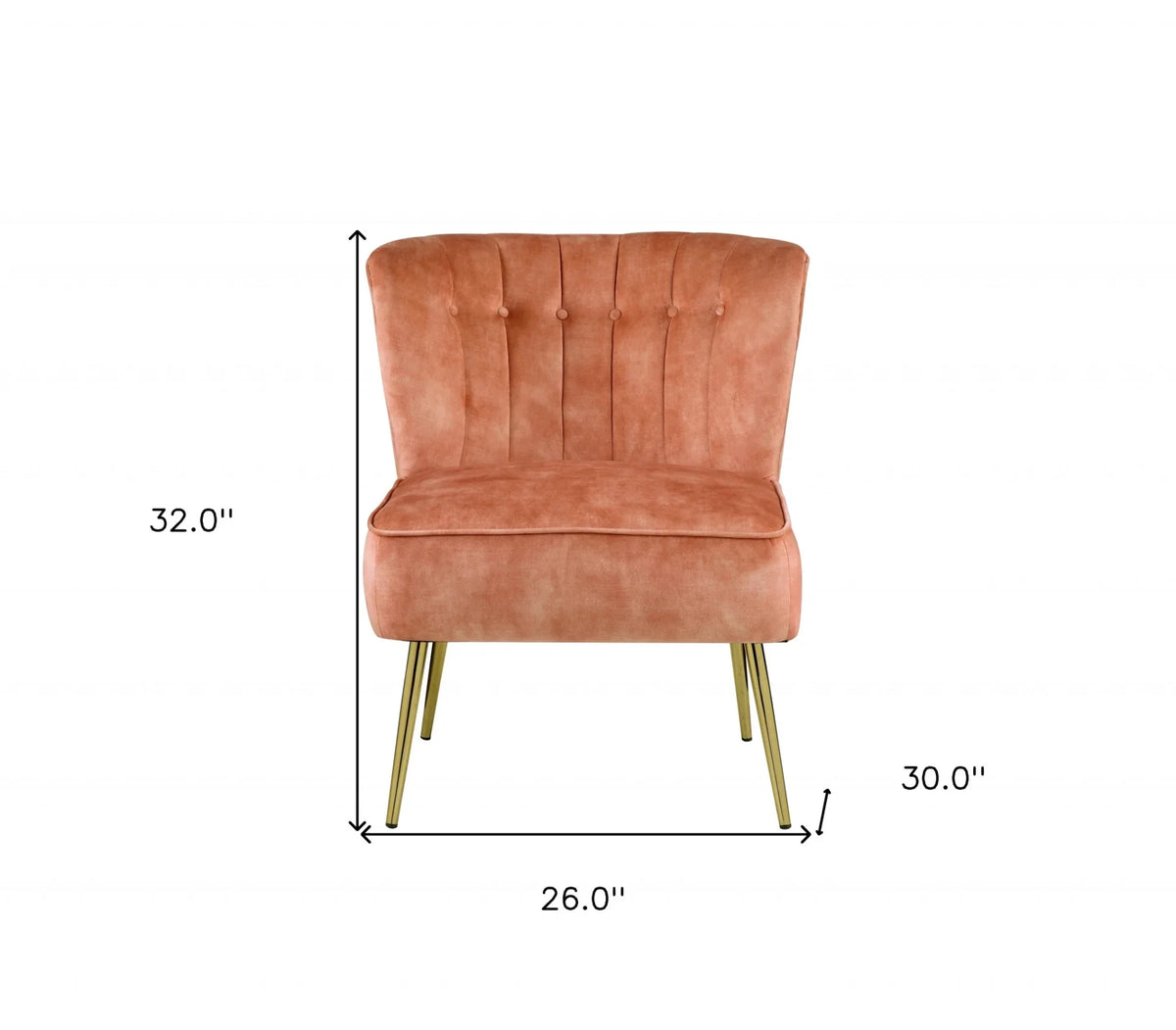 Burnt Orange Velvet Slipper Chair M513